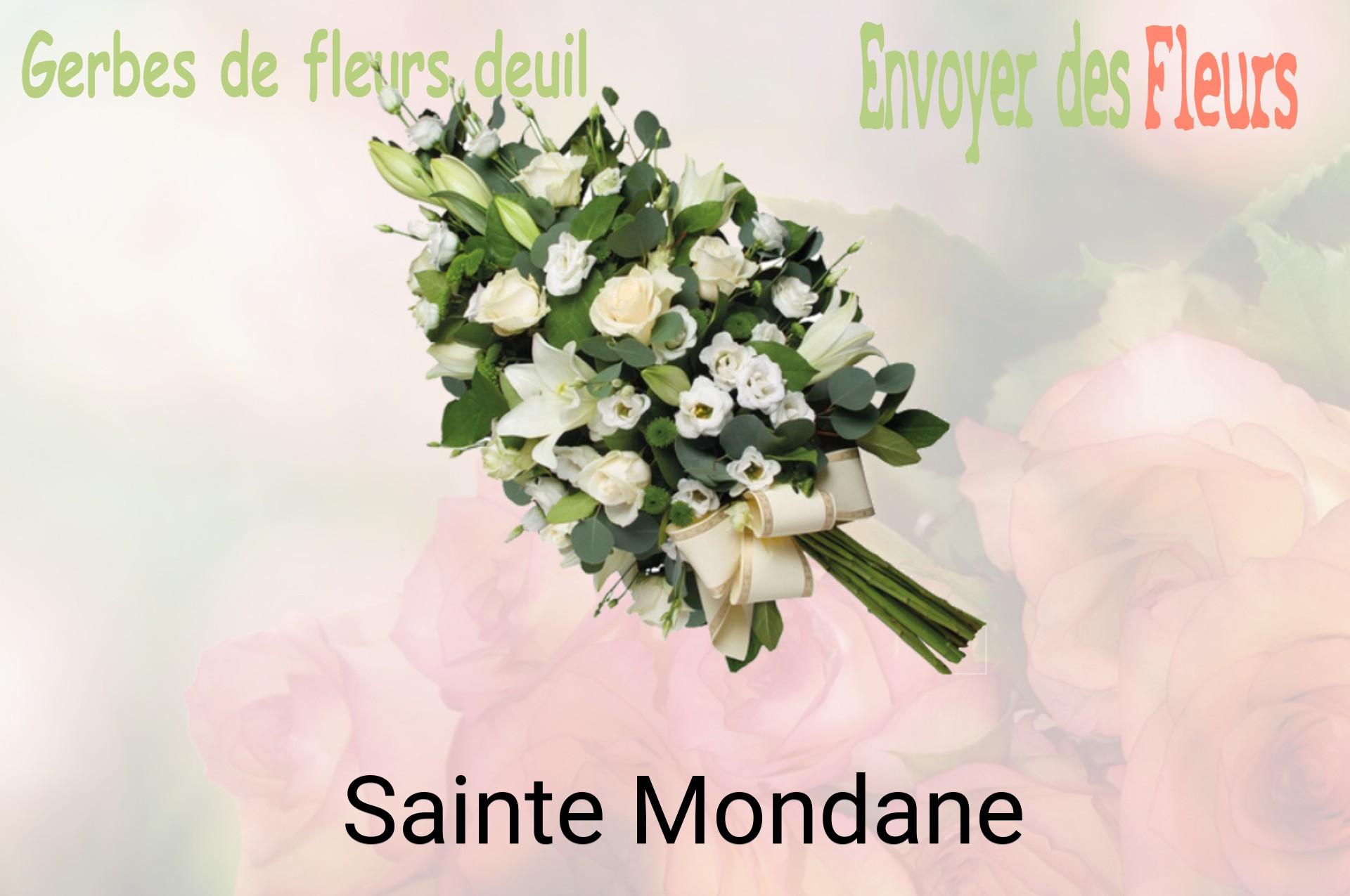 Gerbe de fleurs de deuil livrée à Sainte-Mondane
